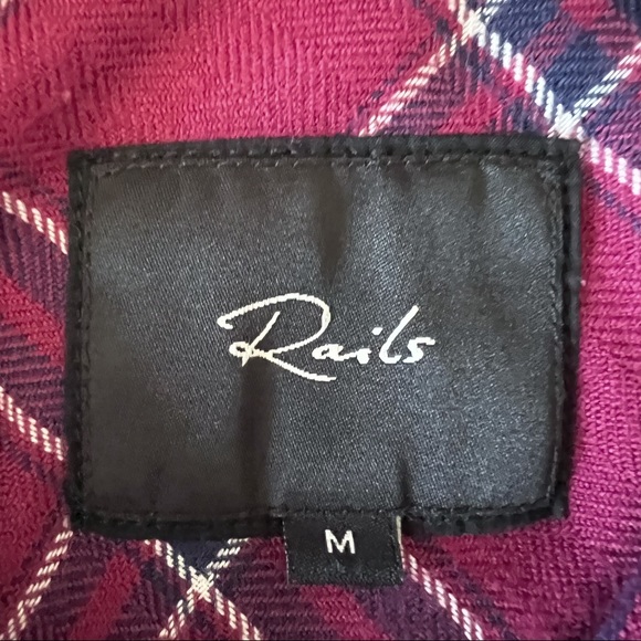 Rails Hunter Plaid Merlot Navy Button Up Shirt | MEDIUM - Picture 8 of 9